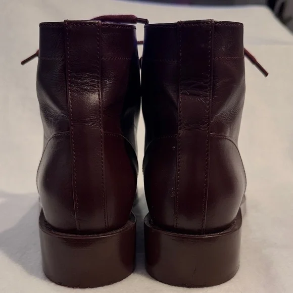 Chanel Burgundy Leather Women's Ankle Boots - Picture 6 of 16